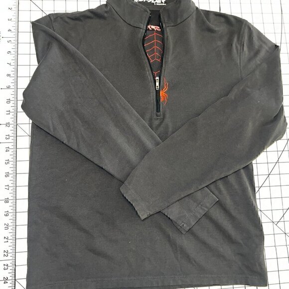 Men's Spyder Quarter-Zip Sweatshirt Gray Mock Neck - size S - Picture 2 of 8